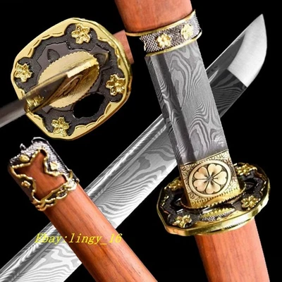 Functional Sword 1095 Folded Steel Sharp Sakura Tachi Japanese Samurai Katana - Image 1 of 4