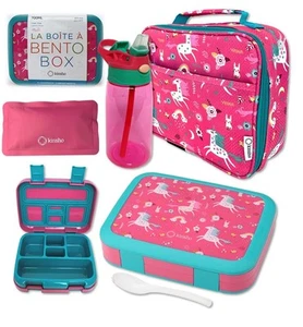 Bento Lunch Box with Insulated Bag, Water Bottle Ice Pack Set for Kids Toddle... - Picture 1 of 7