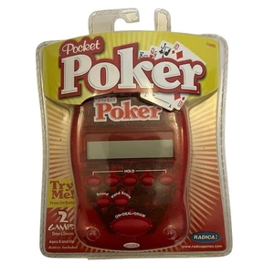 POCKET POKER by RADICA 2 Games - Draw & Deuces Handheld Electronic Game 2004 NEW - Picture 1 of 3