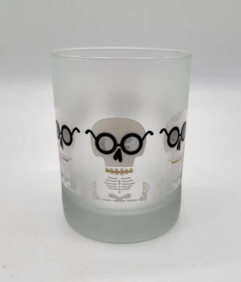 Culver LTD Halloween Day of the Dead Skeleton Gold Braces Tumbler Frosted Glass - Image 1 of 4