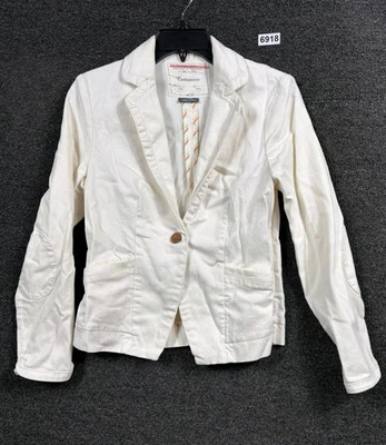 Chaqueta Blazer Cartonnier Anthropologie Tejida Mujer Talla 2 Marfil Un Botón Informal Foto 1 de 4