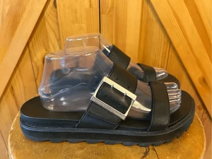 Sandalia de cuero SOREL Roaming Platform Slide NEGRA para mujer TALLA 10,5 - Imagen 1 de 9