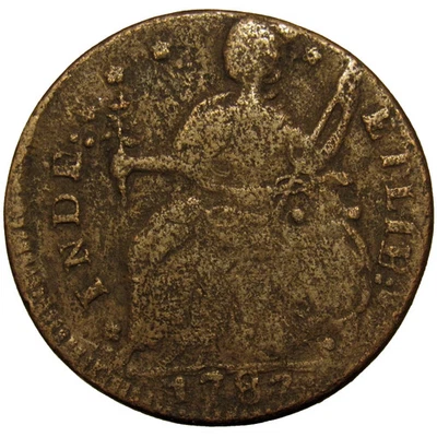 1787 CONNECTICUT COPPER  ~  DRAPED BUST LEFT, WORN BUT VERY READABLE EXAMPLE - Image 1 of 4