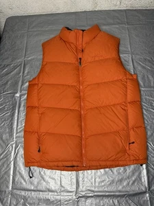 Eddie Bauer Vest Mens Large T Orange EB700 700 Fill Goose Down Puffer Outdoors - Picture 1 of 8
