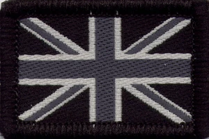 Union Jack UK British Flag Woven Badge Patch Monochrome 4 x 2.7cm - Picture 1 of 1