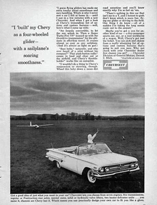 Chevy Impala 1960 convertible ""Soaring Smoothness"" anuncio impreso original - Imagen 1 de 1