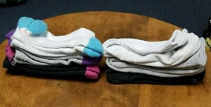 6 Pairs of Women's HANES Athletic Cotton Crew Socks Black Gray White - Picture 1 of 9