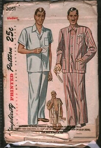 2051 Vintage Simplicity COSTURA Patrón Para Hombre Pijama Dos Longitudes Pantalones Camisa M - Imagen 1 de 2