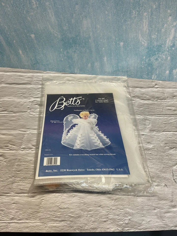 Betts Needle Art Kit 685 Celestial Angel Table Decor Needlepoint Plastic Canvas - Image 1 of 3