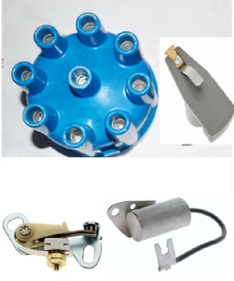 DISTRIBUTOR CAP ROTOR POINTS CONDENSER FORD V8 LINCOLN V8 MERCURY V8   - Image 1 of 4