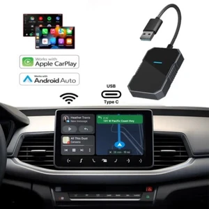 Wireless CarPlay & Android Auto Adapter 2-in-1 | Plug & Play USB A, USB C - Picture 1 of 14