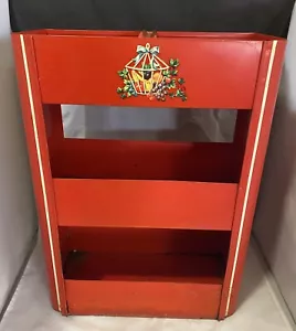 Vintage Metal Red Shelf - Kid/Pantry Floral Design - Picture 1 of 12