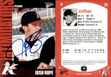 Josh Rupe Signed 2003 MultiAd Kannapolis Intimidators #30 Card Auto