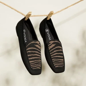 Vivaia Square-Toe Halbschuhe schwarz Zebra - Größe UK 2,5 (35) - Bild 1 von 8