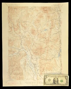 1945 Carroll County Map Topographic North Conway New Hampshire White Mountains - Picture 1 of 11