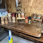 Lot of  3 Vintage Wooden Salt &amp; Pepper Shakers &amp; 2 Wooden Bar Sets