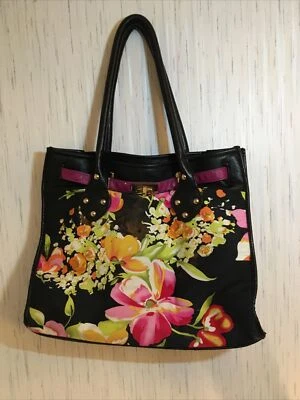 Сумка-тоут Aldo с цветочным рисунком черная с акцентом на пряжку - Изображение 1 из 4