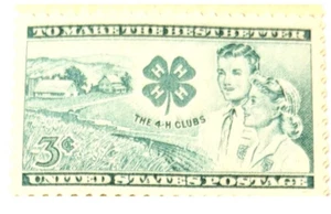 1952 3c The 4-H Clubs, To Make the Best Better Scott 1005 Stamp - Picture 1 of 2