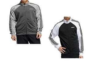 Adidas Men's Essentials 3 Stripe Tricot Track Jacket Black/White Size S FI8174 - Picture 1 of 7