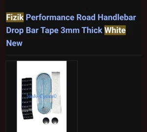 Fizik Performance Road Handlebar Drop Bar Tape 3mm Thick White - Picture 1 of 1