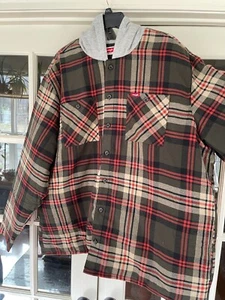 Wrangler Men’s Green Plaid Quilt Lined Flannel Shirt Jacket Hood Size 2XL New - Picture 1 of 12