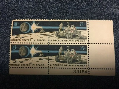   US Postage Block of 4, 8 Cent Stamps A DECADE OF ACHIEVEMENT - Image 1 of 2
