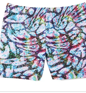 Danskin Now All Over Printed Short With Silver Foil Size X-LARGE 14/16 - Picture 1 of 5