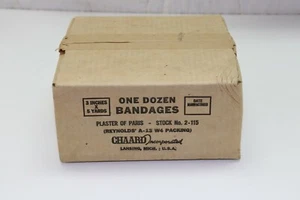 WWII US Plaster of Paris 12 bandages in Case sealed made by Chaard E750 - Picture 1 of 6