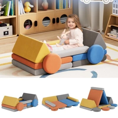 Modular Kids Couch 12Pcs Child DIY Play Sofa for Sleeping Playroom Bedroom - Image 1 of 4