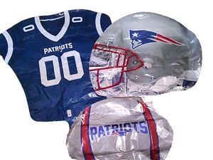 3 NEW NFL NEW ENGLAND PATRIOTS FOOTBALL JUMBO foil balloons helmet jersey footba - Picture 1 of 1