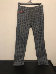 Very Rare Lip Service Skull Pattern Jeans Vintage Men’s 32 Punk Goth Rocker Blue - Picture 1 of 10