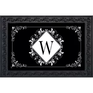 Briarwood Lane Black and White Monogram W Doormat - Picture 1 of 3