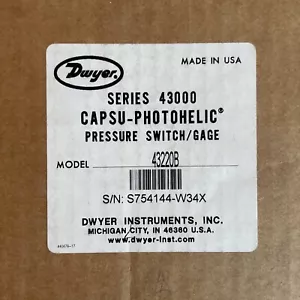 Dwyer Serie 43000 CAPSU-PHOTOHELIC Druckschalter/Messgerät - Modell 43220B - Bild 1 von 3
