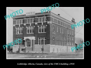 ANTIGUA FOTO HISTÓRICA GRANDE DE LETHBRIDGE ALBERTA CANADA EL EDIFICIO YMCA c1910 - Imagen 1 de 1