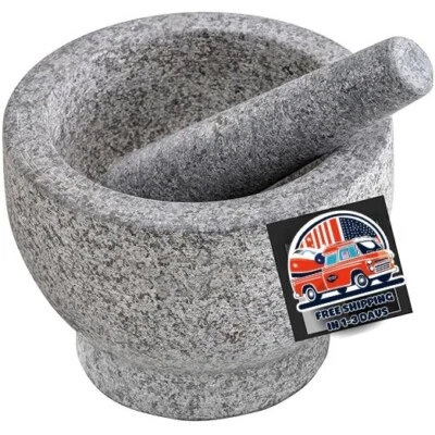 Mortero granito cocina antideslizante 1.5 taza molcajete hierbas guacamole NUEVO. Foto 1 de 4