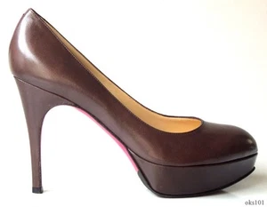 NIB $595 LUCIANO PADOVAN brown leather PLATFORMS heels shoes 40 US 10 -sexy - Picture 1 of 3