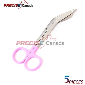 Set Of 5 Lister Bandage Nurse Scissors Pink Color Handles Surgical Instruments - Picture 1 of 2
