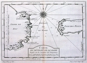 Antique map, Bellin, Carte Du Detroit De Le Maire - Picture 1 of 1