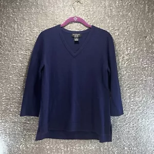 Peck & Peck Luxury 2 Ply Cashmere Pullover Tunic Sweater Blue Small - Picture 1 of 7