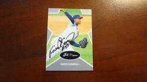 2003 JUST MEMORABILIA JUST MINORS # 10 FAUSTO CARMONA AUTOGRAPHED BASEBALL CARD - Picture 1 of 3