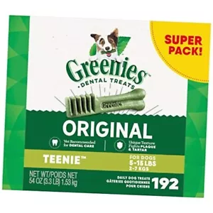 Original Natural Dental Care Dog Treats, 54 oz. 192 Count (Pack of 1) Teenie - Picture 1 of 8