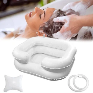 Foldable Inflatable Portable Basin Sink Hair Washing Aids in Bed Travel Indoor - Picture 1 of 6