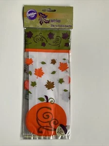 NUEVO 20 bolsas y corbatas Wilton para violonchelo 4" x 9,5" otoño otoño otoño hojas calabaza - Imagen 1 de 3