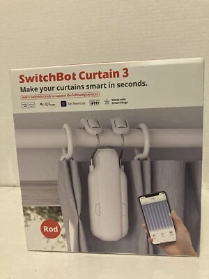 SwitchBot ‎Varilla de cortina 3 abridor inteligente motor eléctrico inalámbrico blanco nuevo Foto 1 de 3