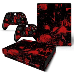 XBOX ONE X Skin Design Foils Aufkleber Schutzfolie Set - Black Blood Motiv - Picture 1 of 1