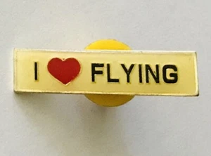Avión vintage raro I Love Flying Pin insignia (D3) - Imagen 1 de 2