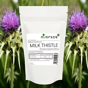 Nutrics® MILK THISTLE SEED 500mg x 90 Vegan Capsules 100% Pure Silybum marianum - Picture 1 of 4