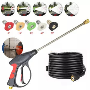 High Pressure 4000PSI Car Power Washer Gun Spray Wand Lance Nozzle and Hose Kit - Picture 1 of 43
