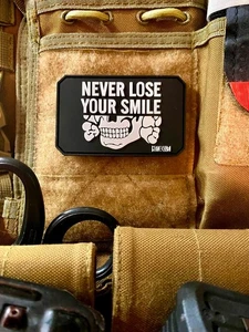 PVC tactical military morale  patch "Never lose your smile" - Picture 1 of 11
