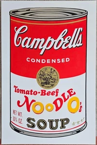 ANDY WARHOL CAMPBELL's TOMATO BEEF NOODLE O's SOUP SUNDAY B. MORNING #'d POP ART - Picture 1 of 18